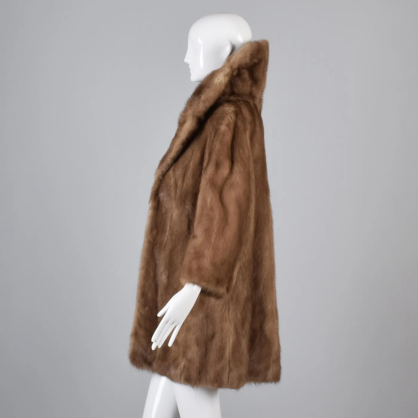 1950s Mink Coat with Dramatic Scalloped Collar