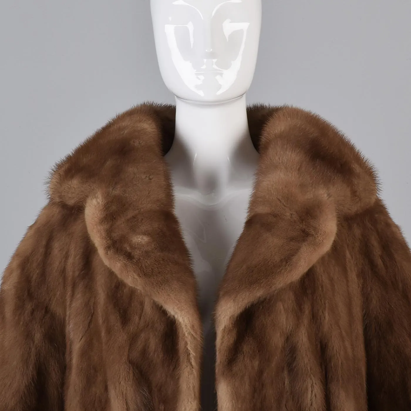 1950s Mink Coat with Dramatic Scalloped Collar