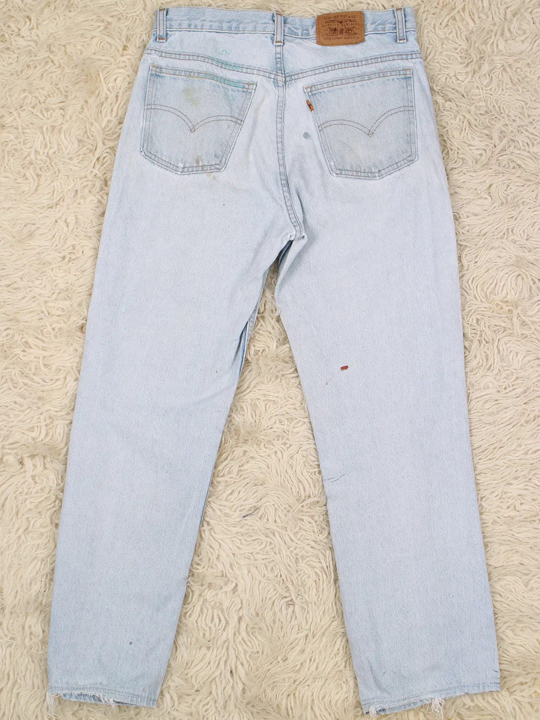 32"w 32L levi's orange tab paint spatter jeans