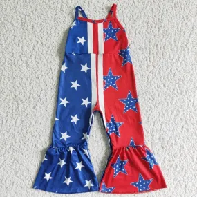 4th of July girls star jumpsuit SR0058