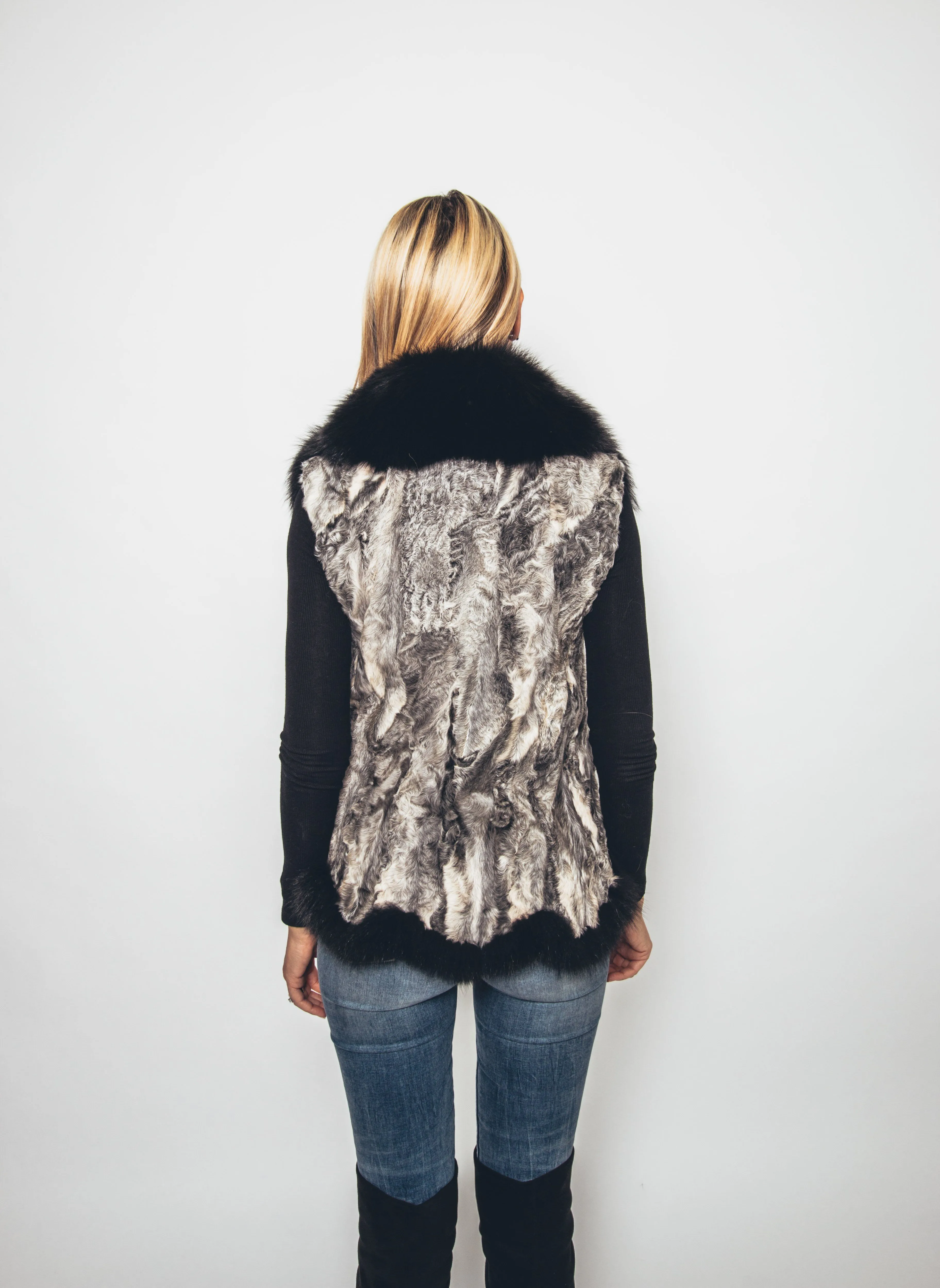 67 | Persian Lamb Fur Vest With Fox Collar