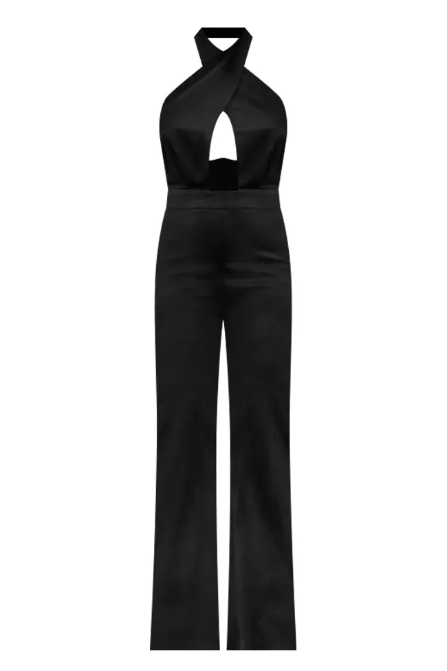 A Point In Time Black Cross Neck Jumpsuit FINAL SALE