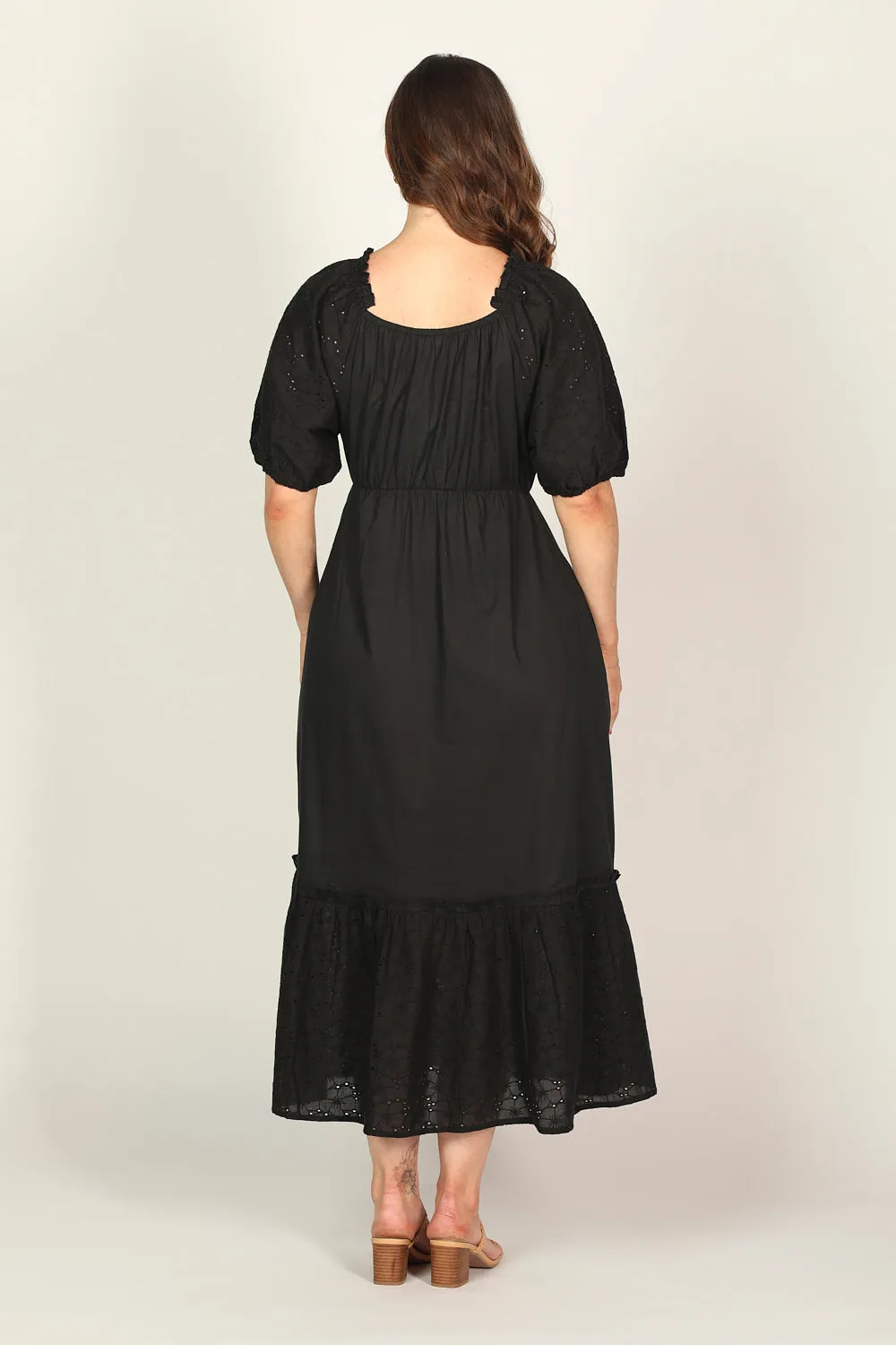 Alison Broderie Anglaise Dress in Black