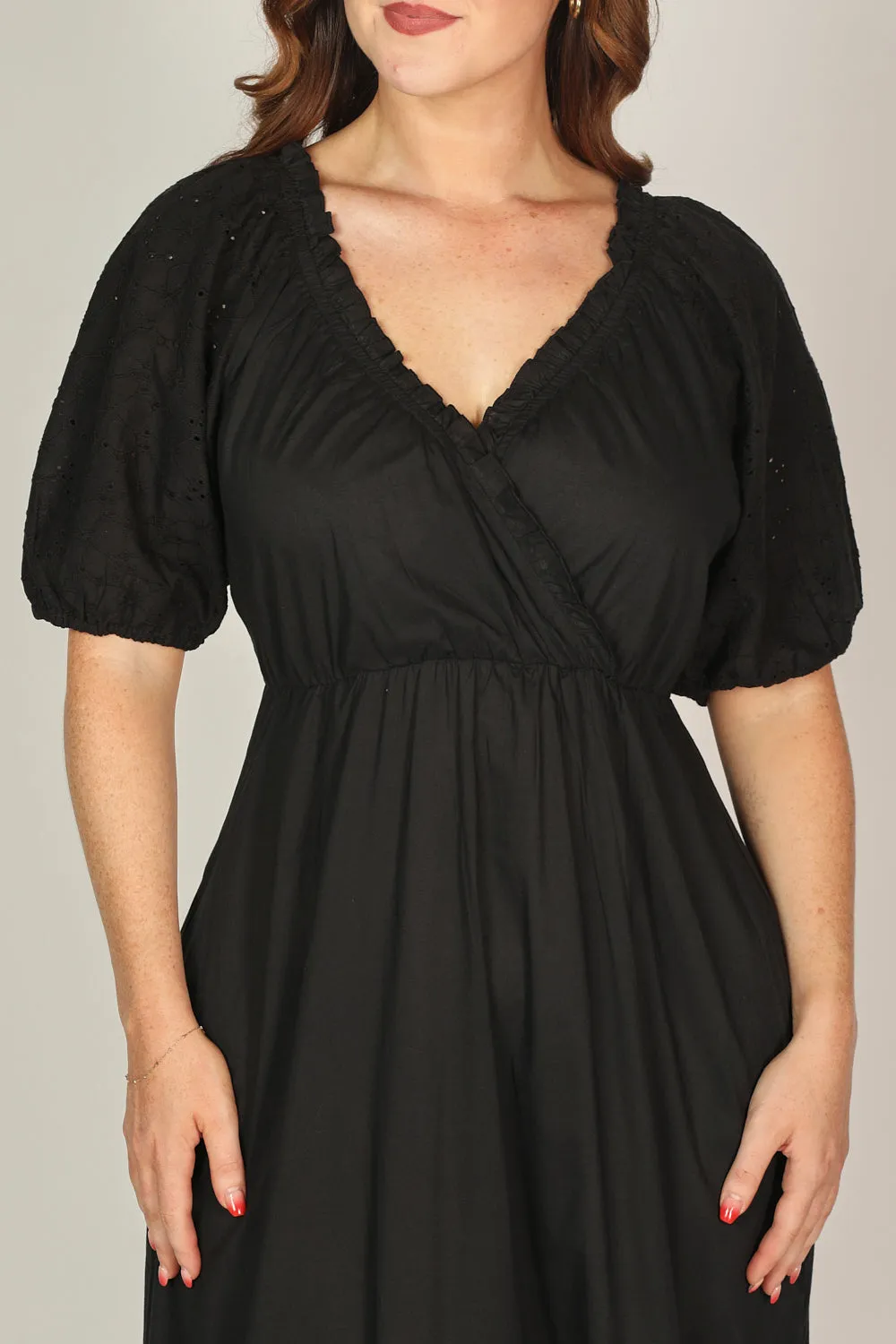 Alison Broderie Anglaise Dress in Black