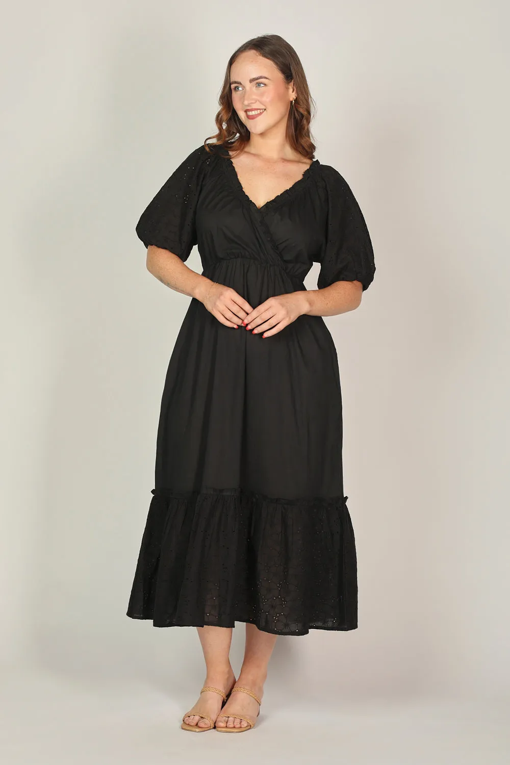 Alison Broderie Anglaise Dress in Black