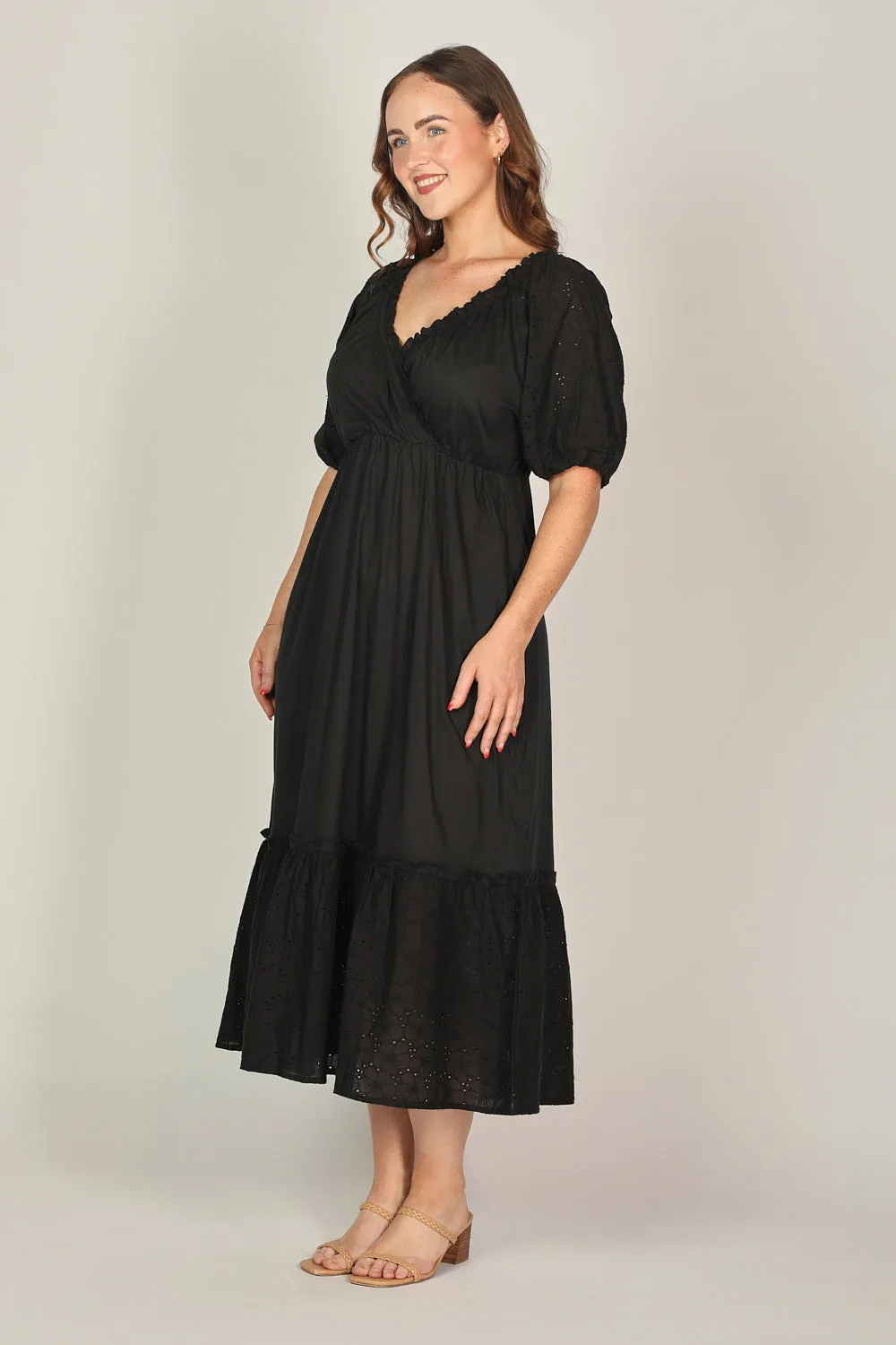 Alison Broderie Anglaise Dress in Black