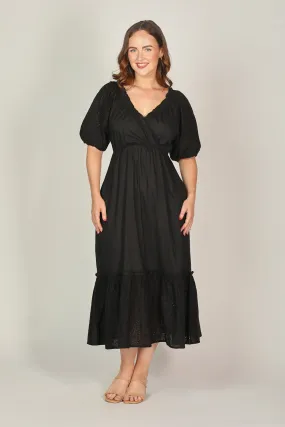 Alison Broderie Anglaise Dress in Black