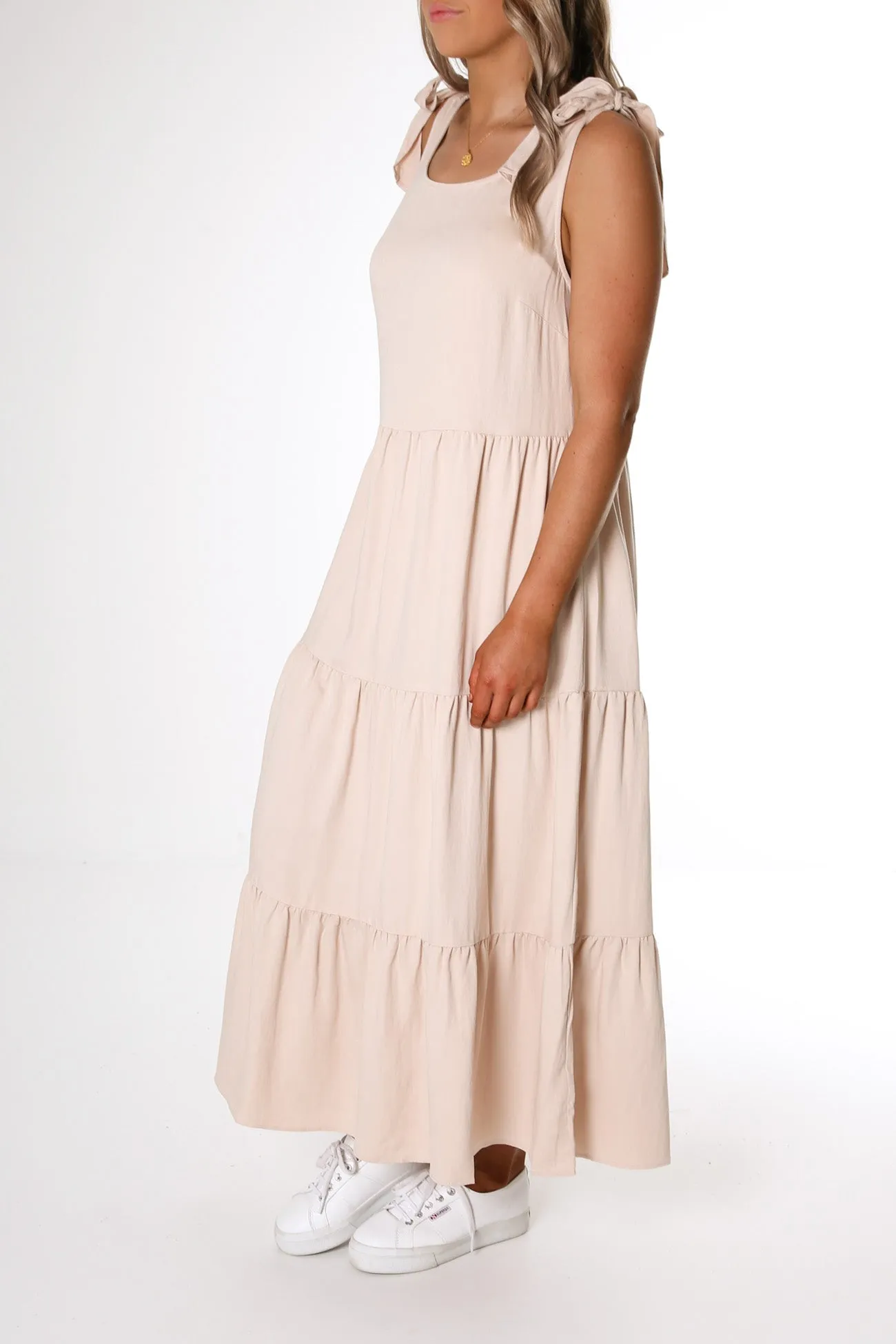 Alistair Midi Dress Beige