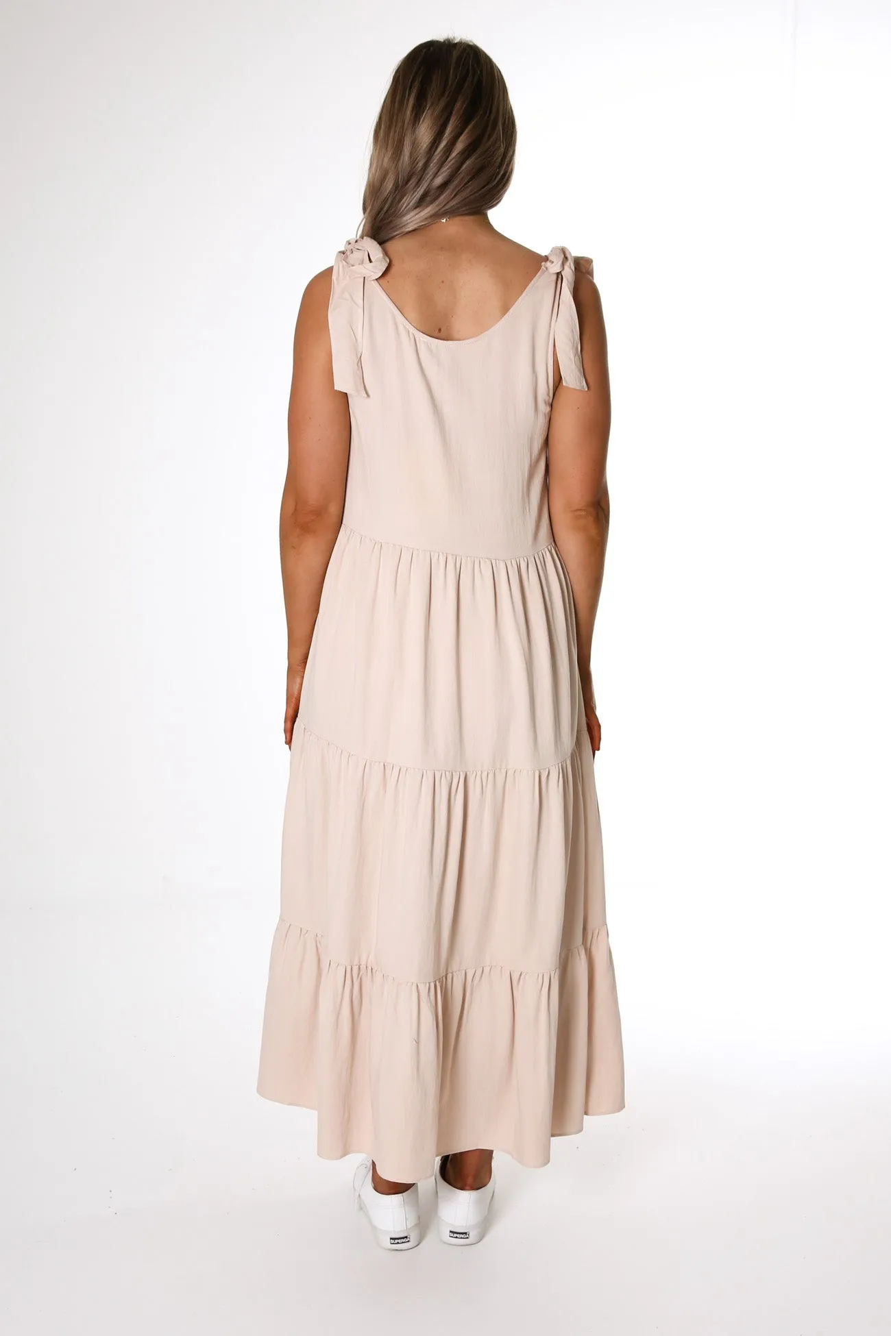 Alistair Midi Dress Beige