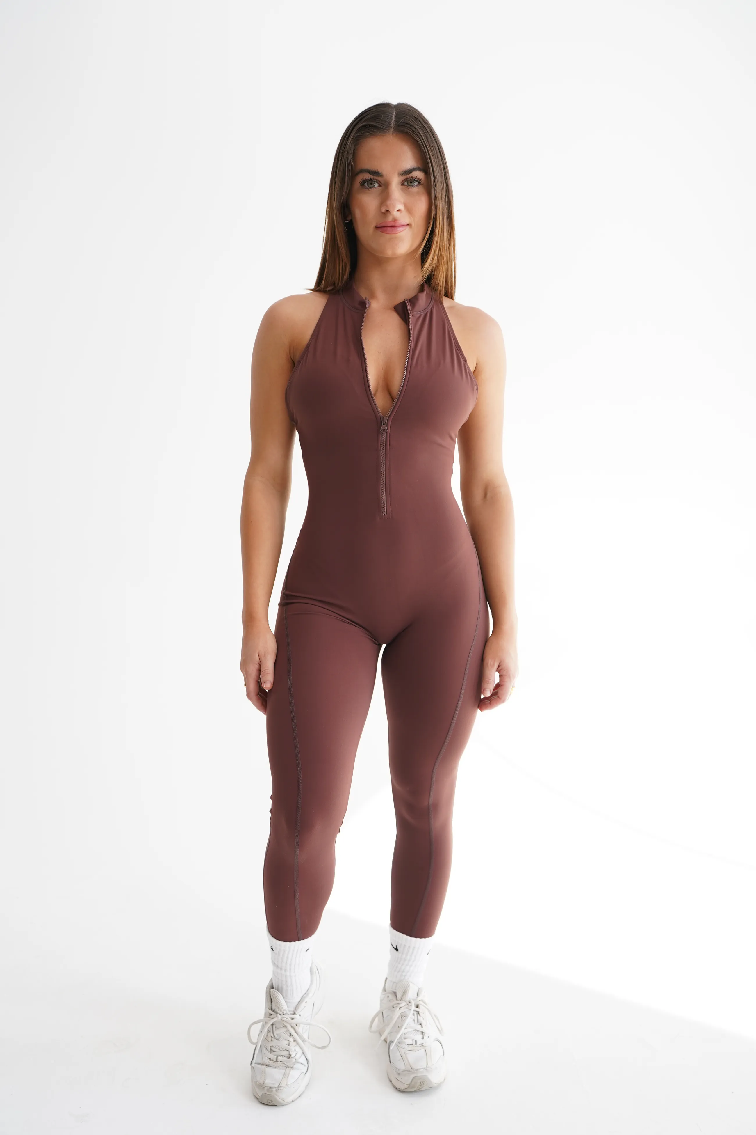 ALLURE LONG JUMPSUIT - ESPRESSO