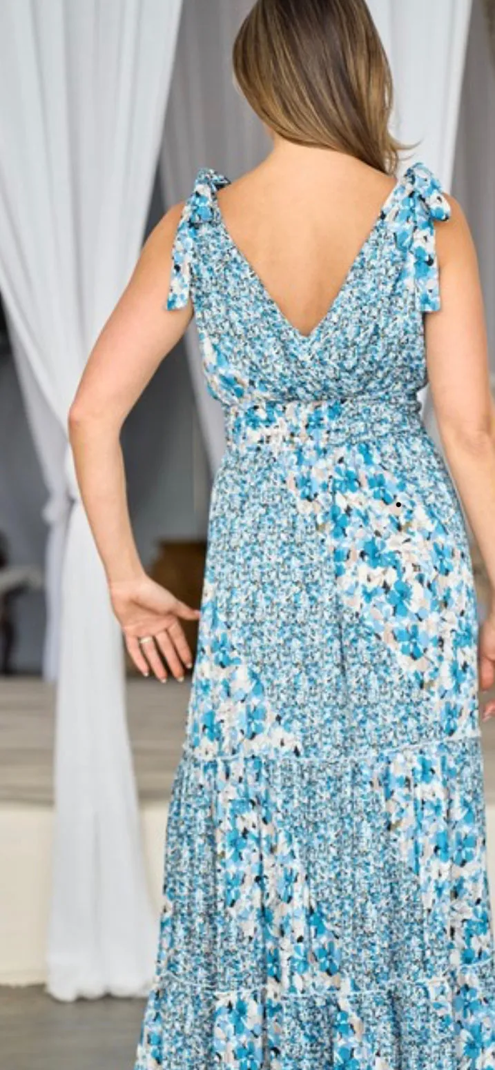 Aqua Floral Dress