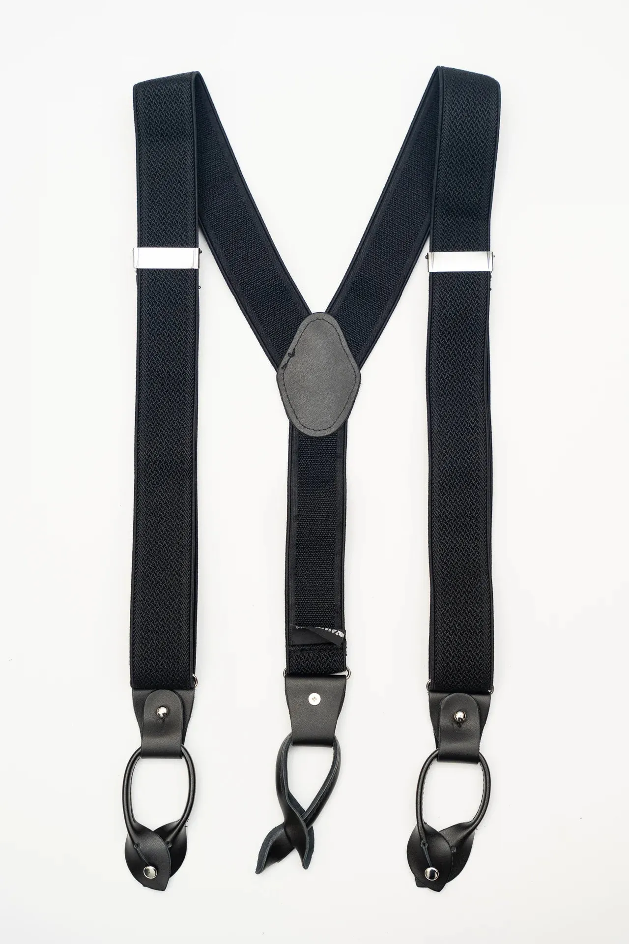 Ariston Black Braided Suspender-Black