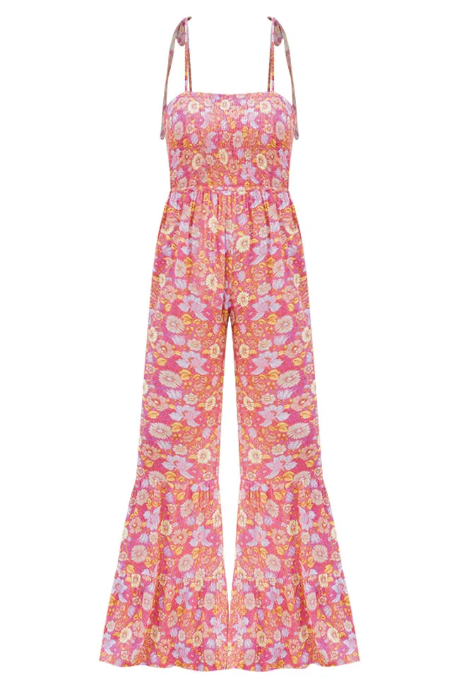 Aware of This Mauve Floral Print Flare Jumpsuit FINAL SALE