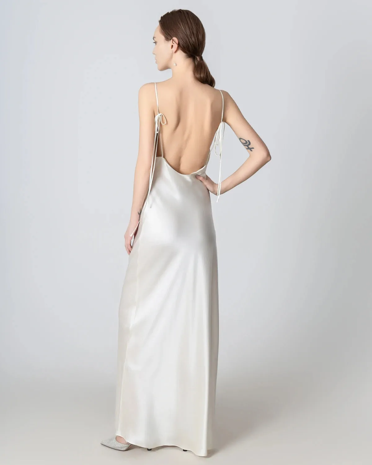 Backless Cami Maxi Silk Dress