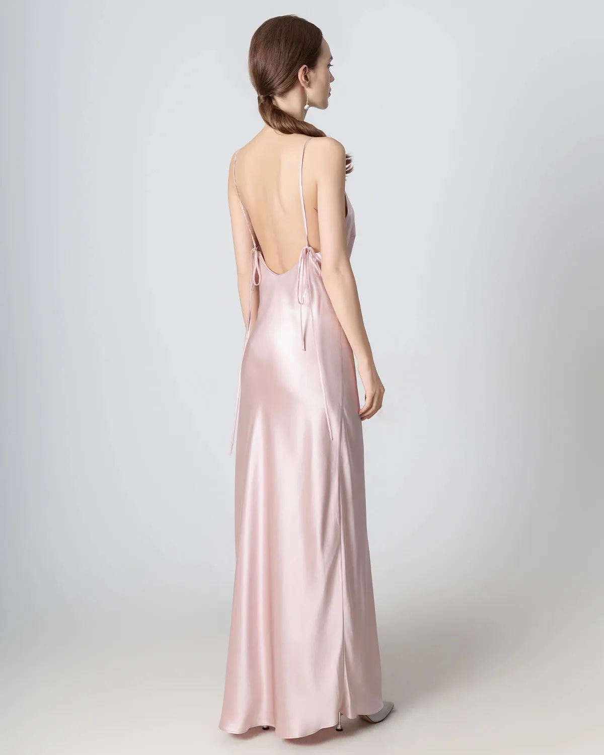 Backless Cami Maxi Silk Dress