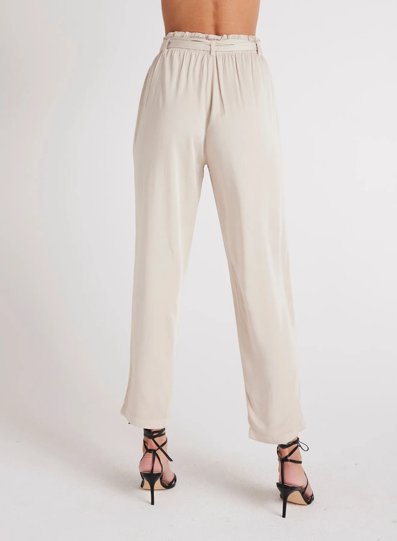 Belted Trouser - Ivory Champagne