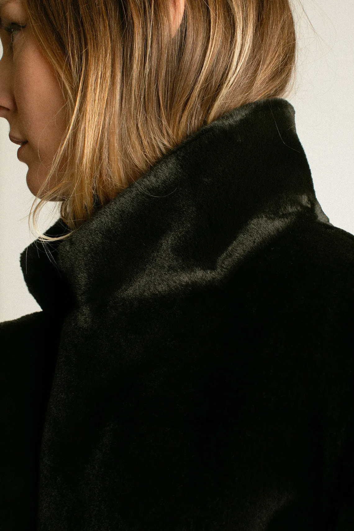 Black Faux Augustine Coat