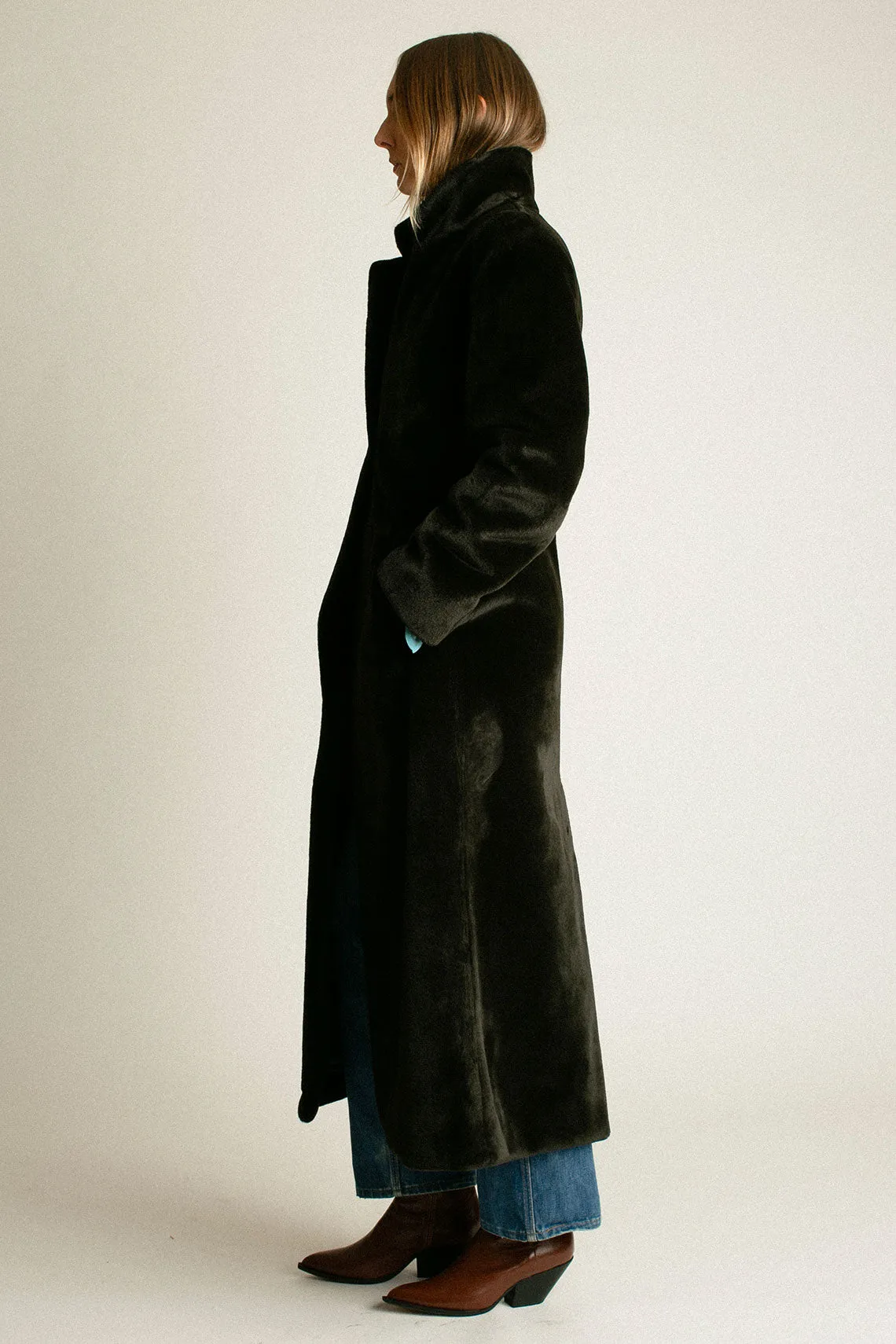 Black Faux Augustine Coat