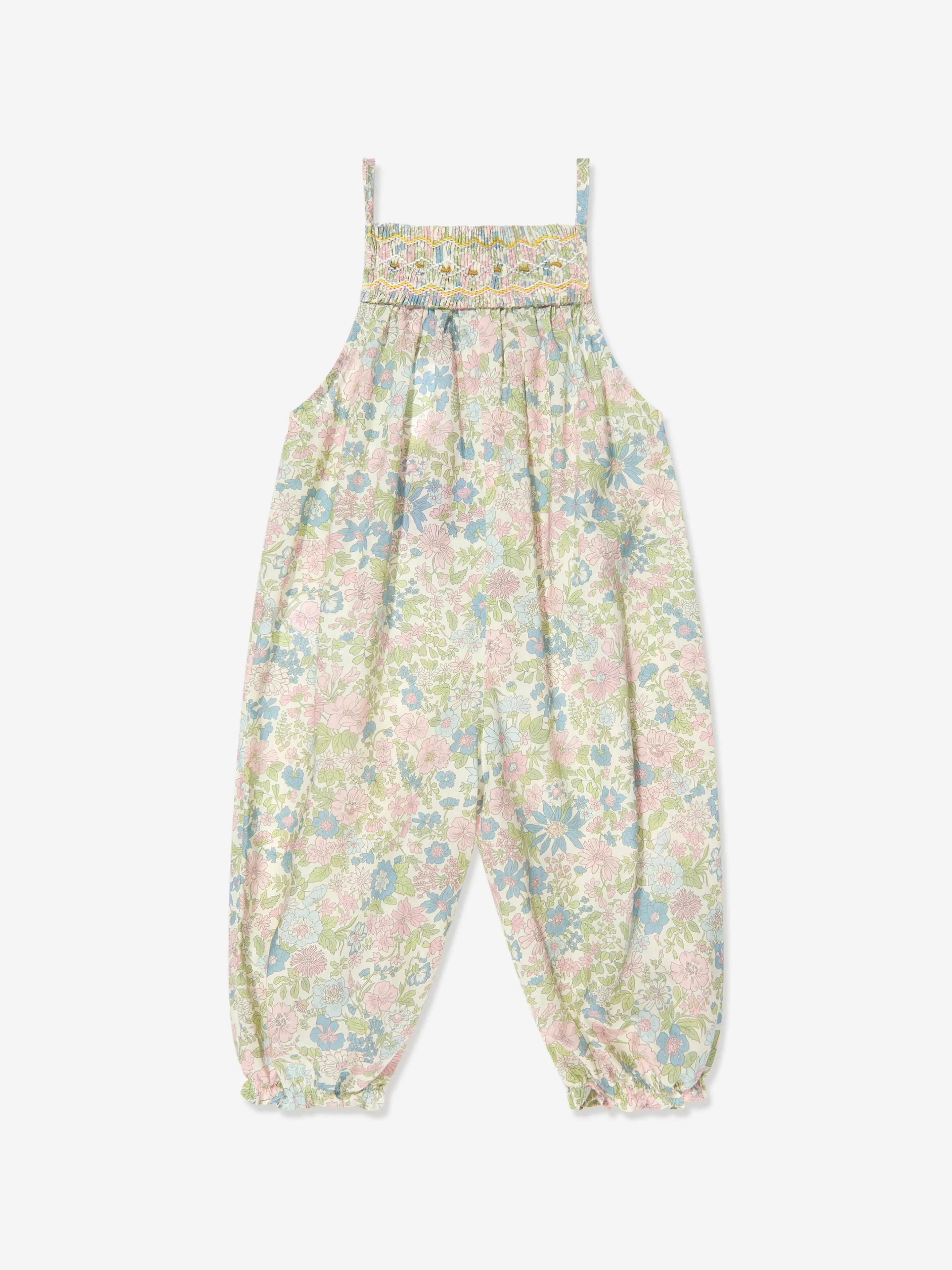 Bonpoint Baby Girls Smocked Lilisy Jumpsuit in Multicolour