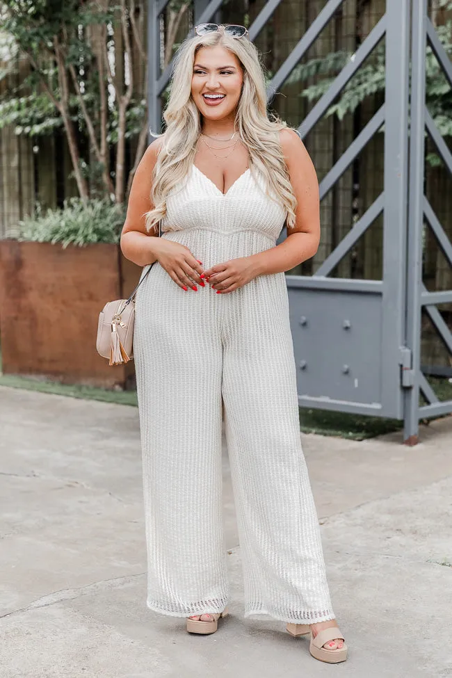 Born To Be Free Beige Crochet Jumpsuit FINAL SALE