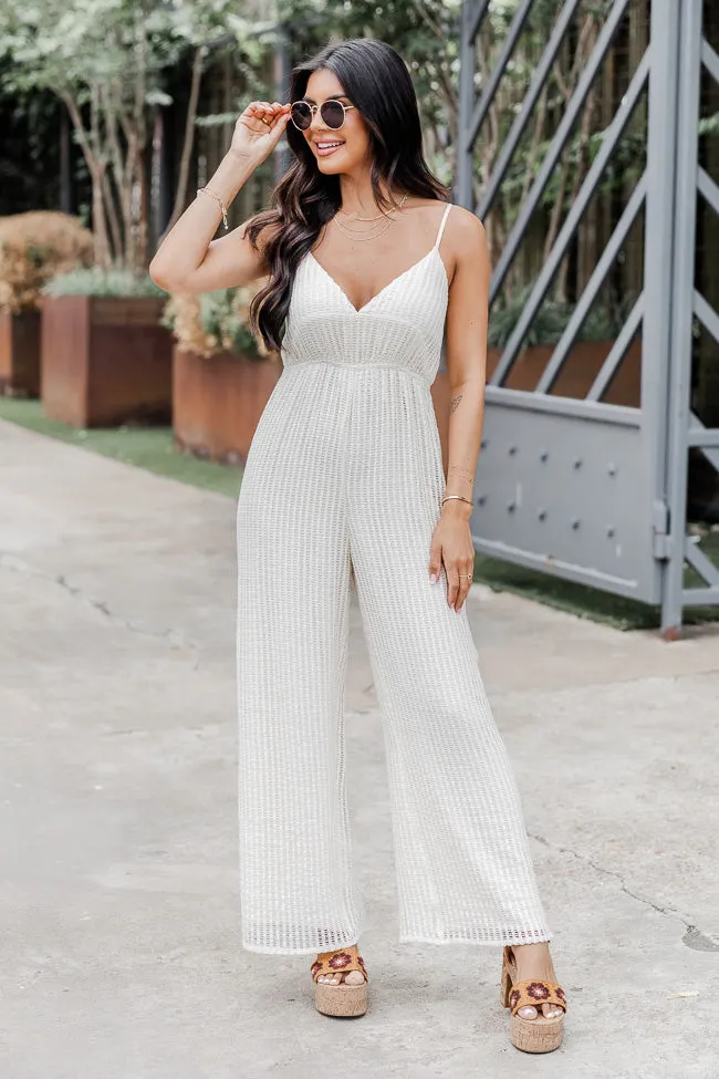 Born To Be Free Beige Crochet Jumpsuit FINAL SALE