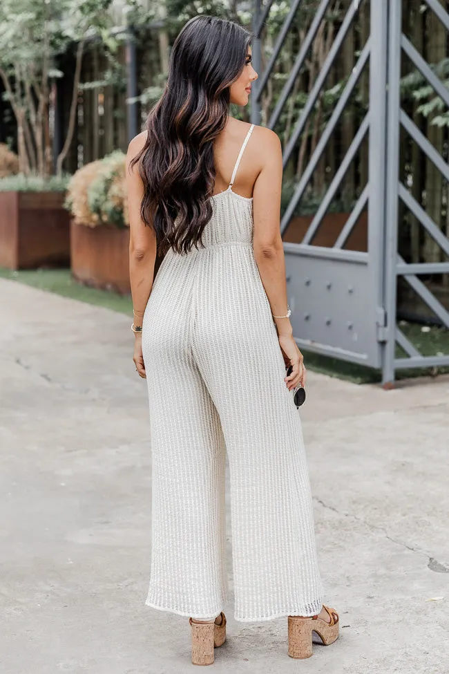 Born To Be Free Beige Crochet Jumpsuit FINAL SALE