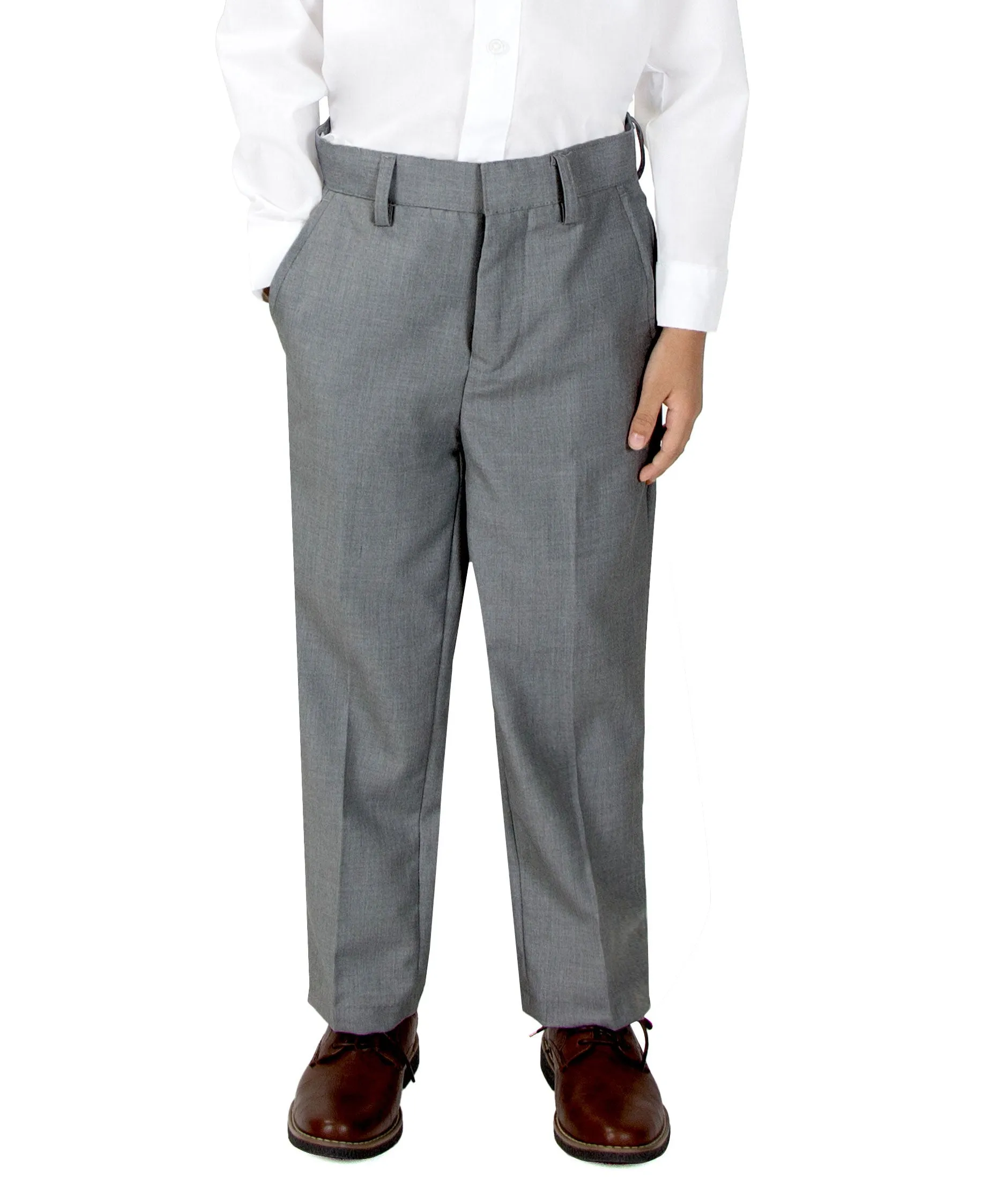 Boys' Grey-C Flat Front Dress Pants