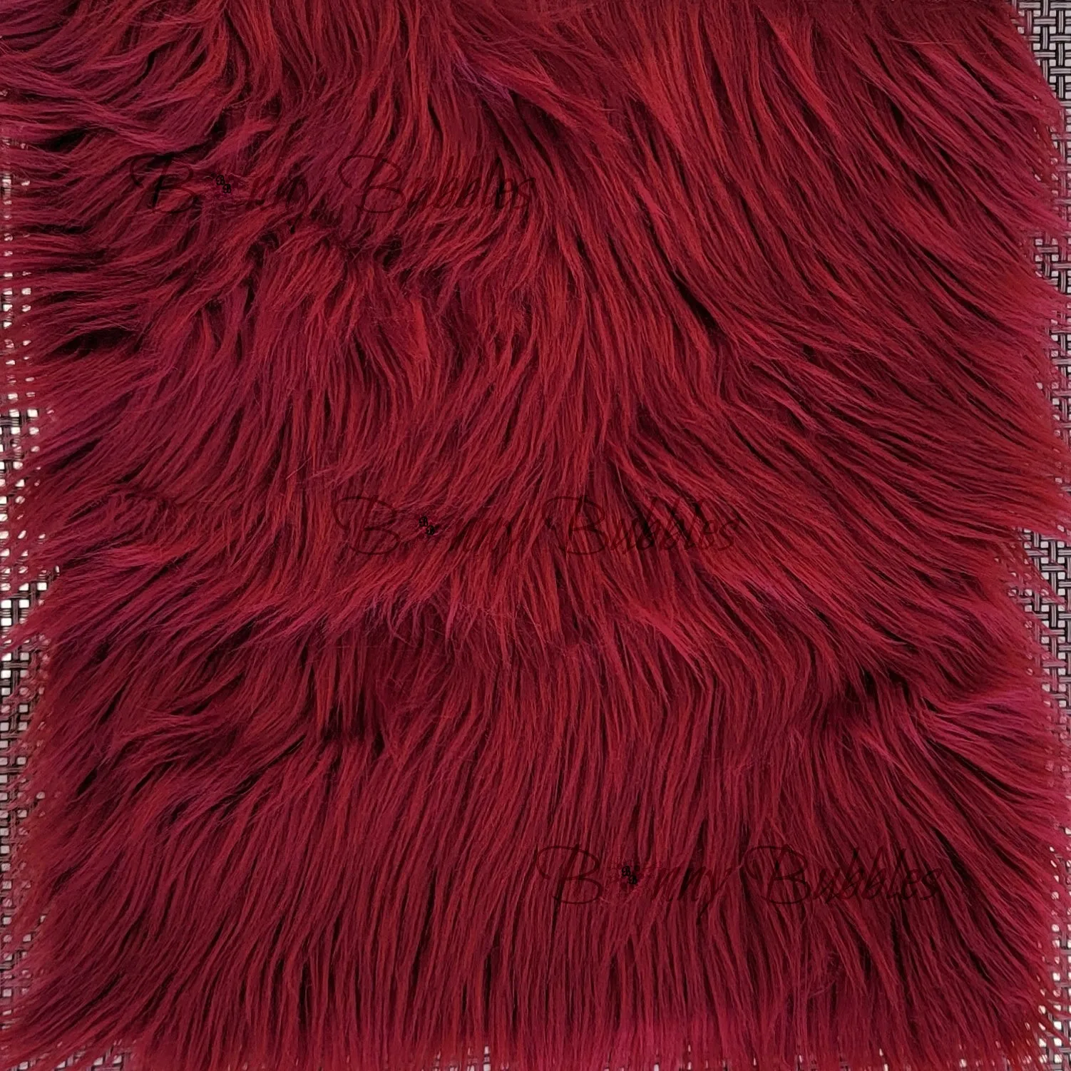 Burgundy, Faux Fur fabric - 11 x 7.5 inches