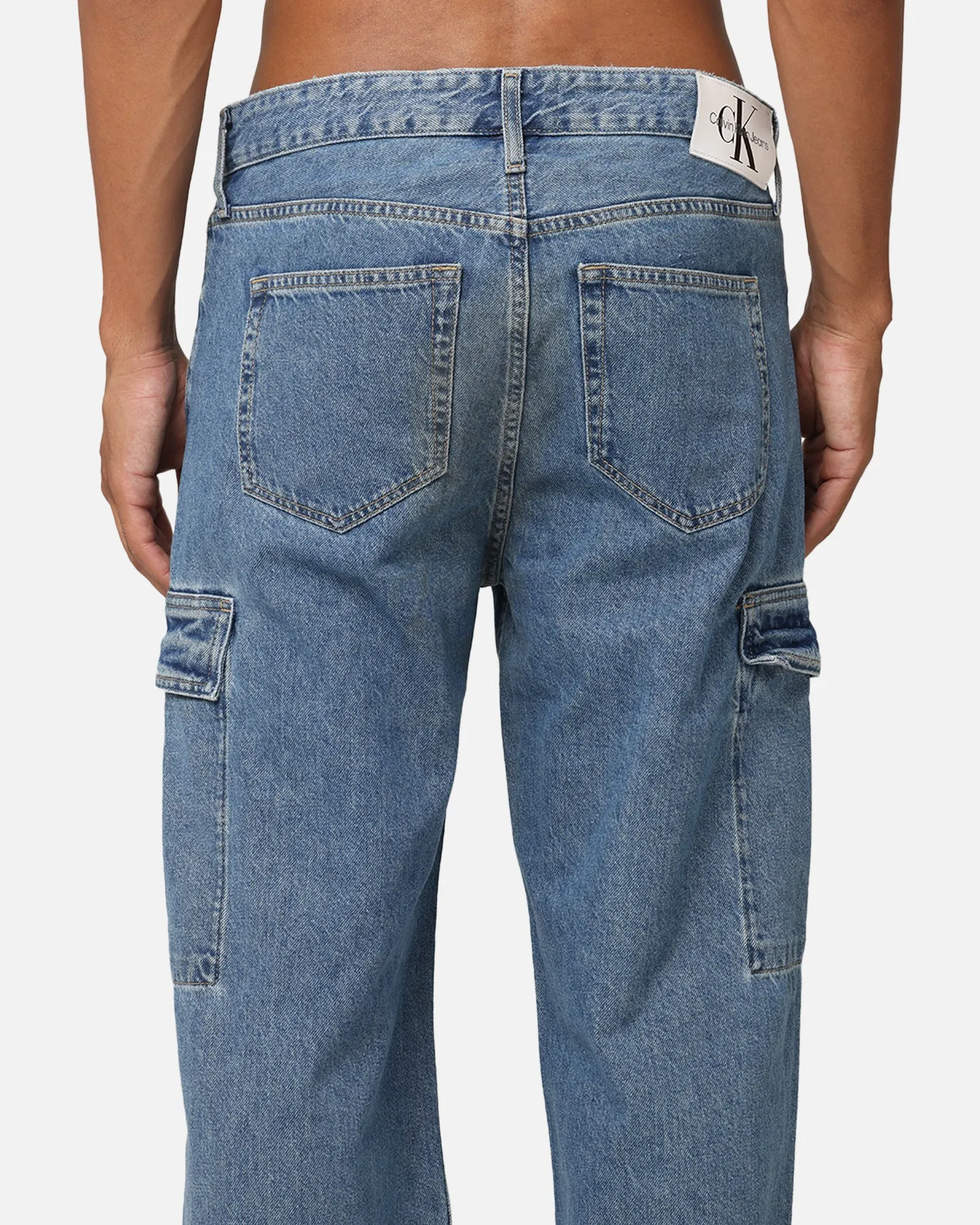 Calvin Klein 90's Loose Cargo Jeans Stone Mid Blue