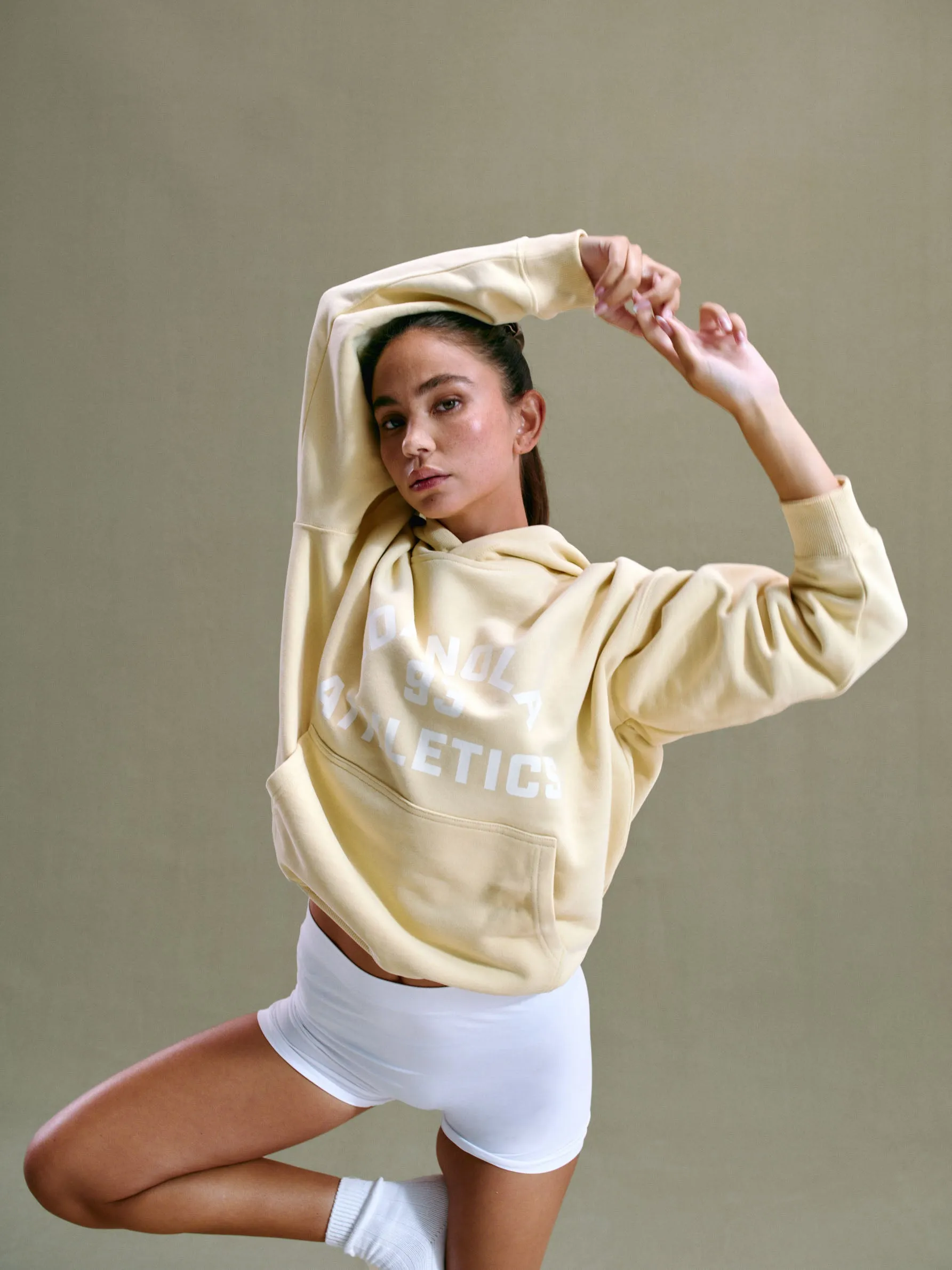 Campus Oversized Hoodie - Butter Yellow