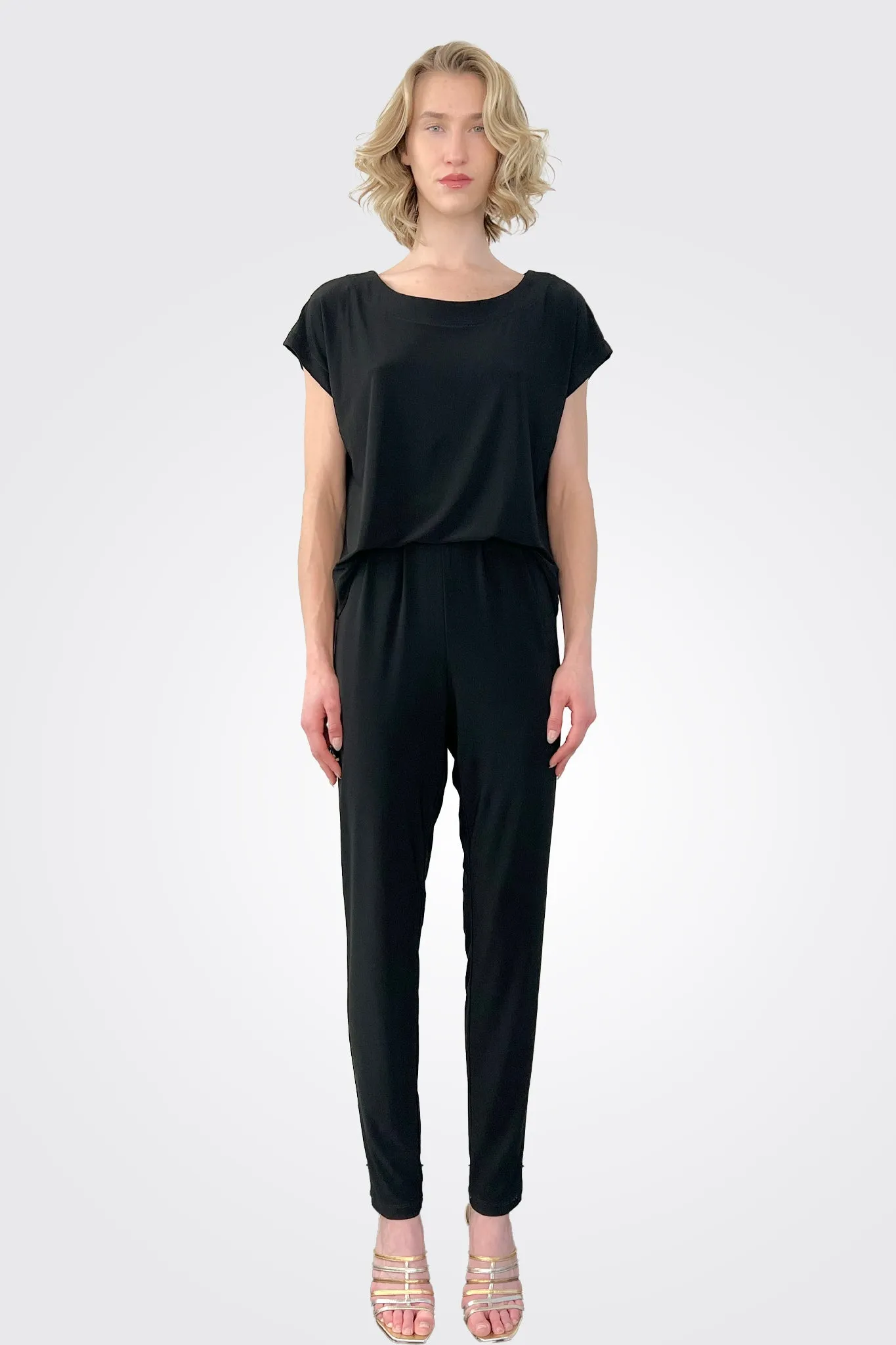 Cap Sleeve Jumpsuit - Black