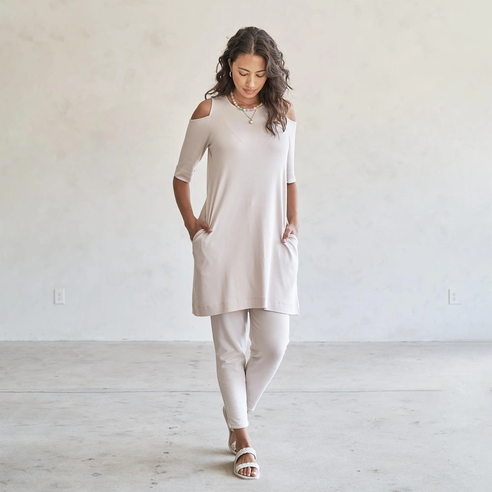 Caspian Cold-Shoulder Tunic/Dress