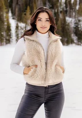 Champagne Fox Faux Fur Parkside Zip Vest