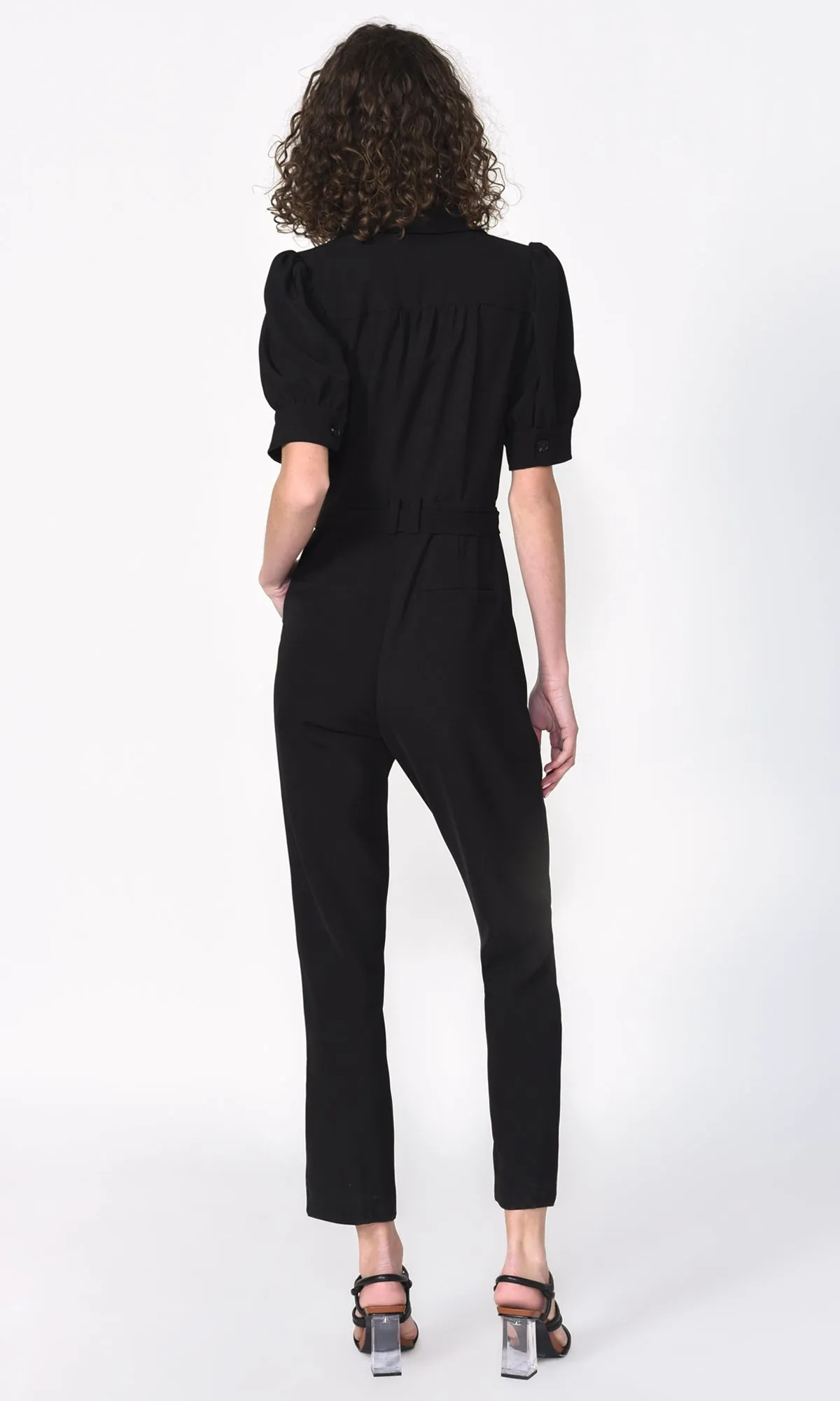 Charlotte Puff Sleeve Crepe Jumpsuit