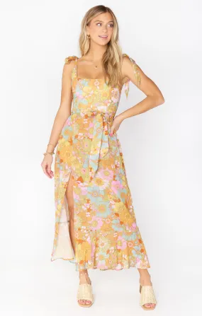 Claire Midi Dress ~ Groovy Blooms