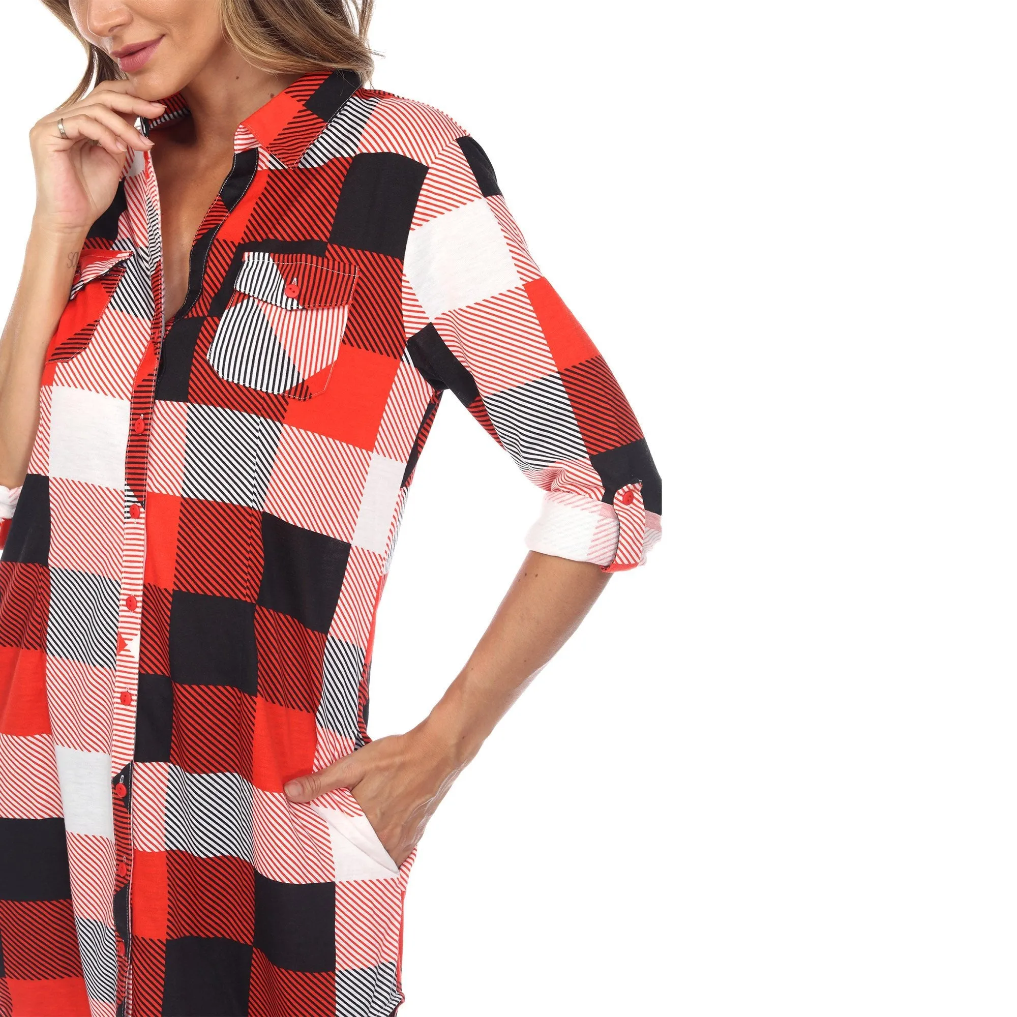 Classic Plaid Tunic Shirt