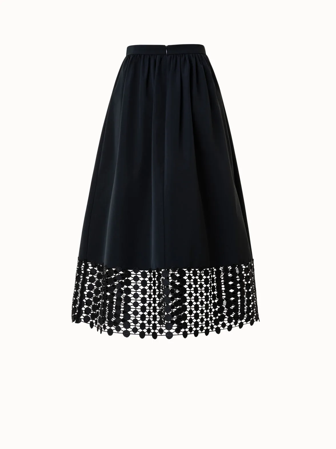 Cotton Poplin Skirt with Kaleidoscope Dot Embroidery