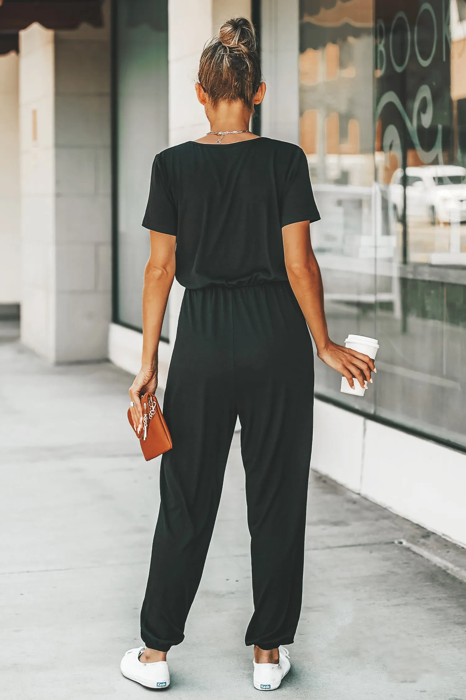 Danica V-neck Maxi Short Sleeve Jumpsuit