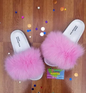 Darling "Pretty N Pink" Women Fluffy Fur Slippers