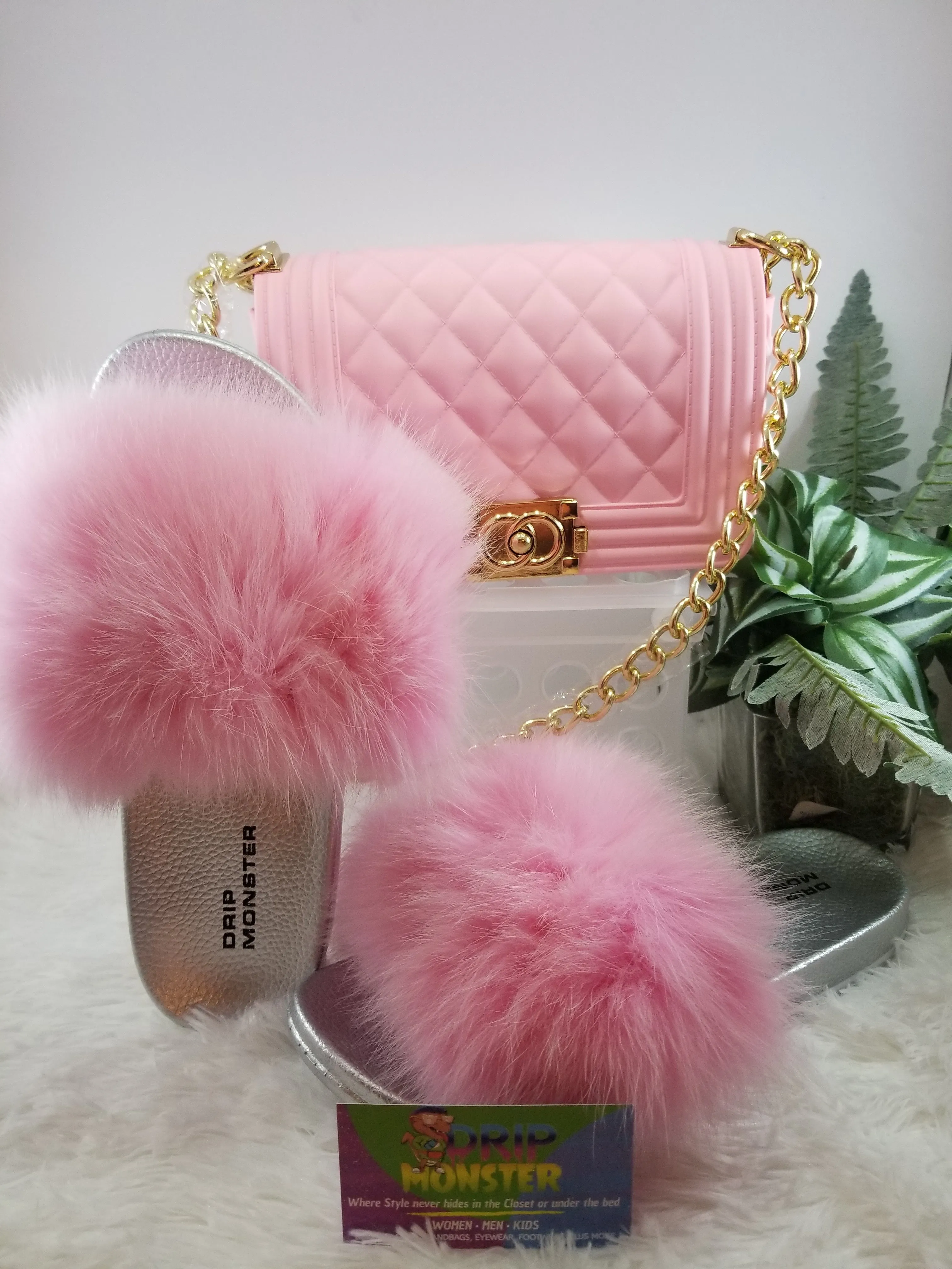 Darling "Pretty N Pink" Women Fluffy Fur Slippers