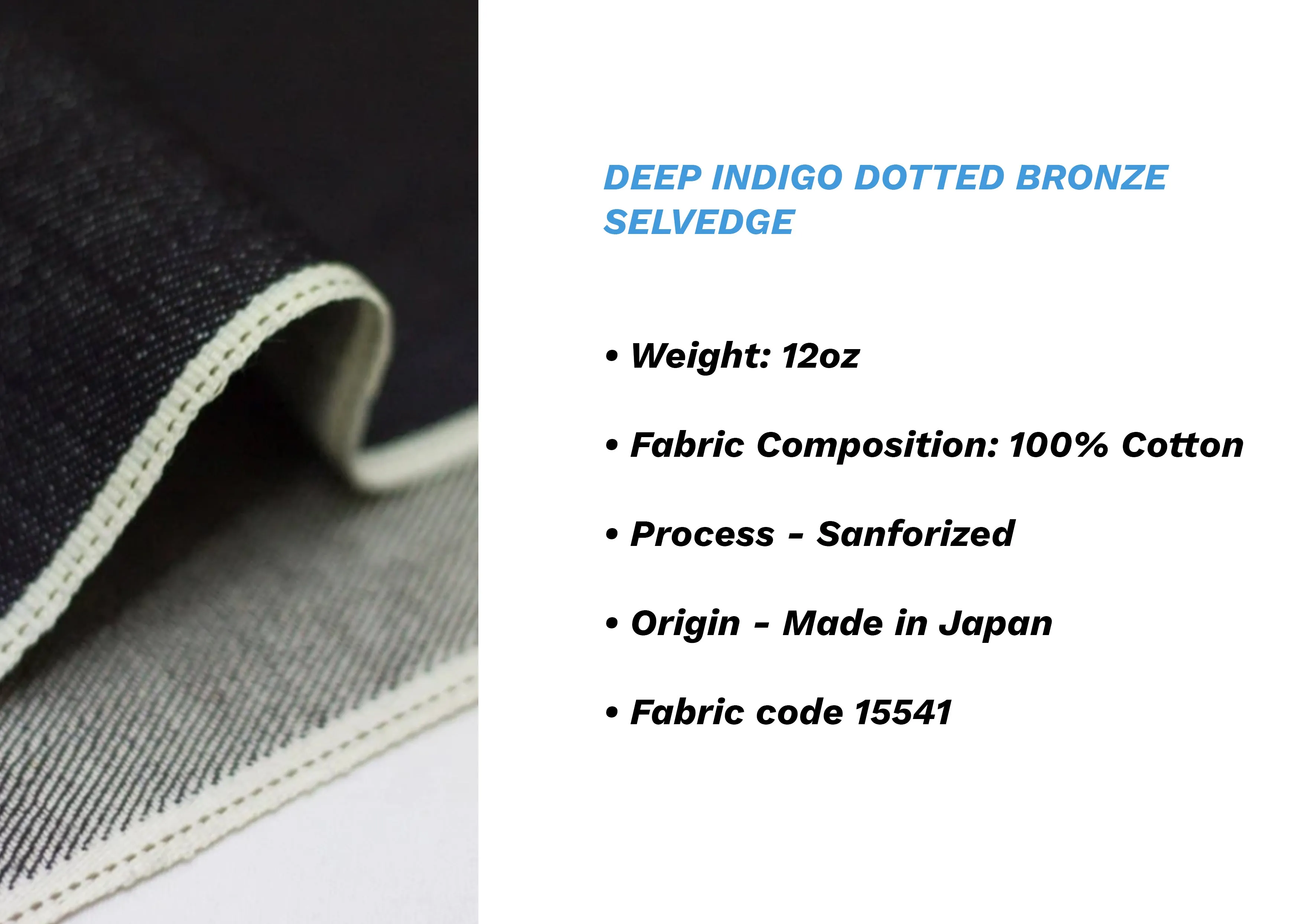 DEEP INDIGO DOTTED BRONZE SELVEDGE