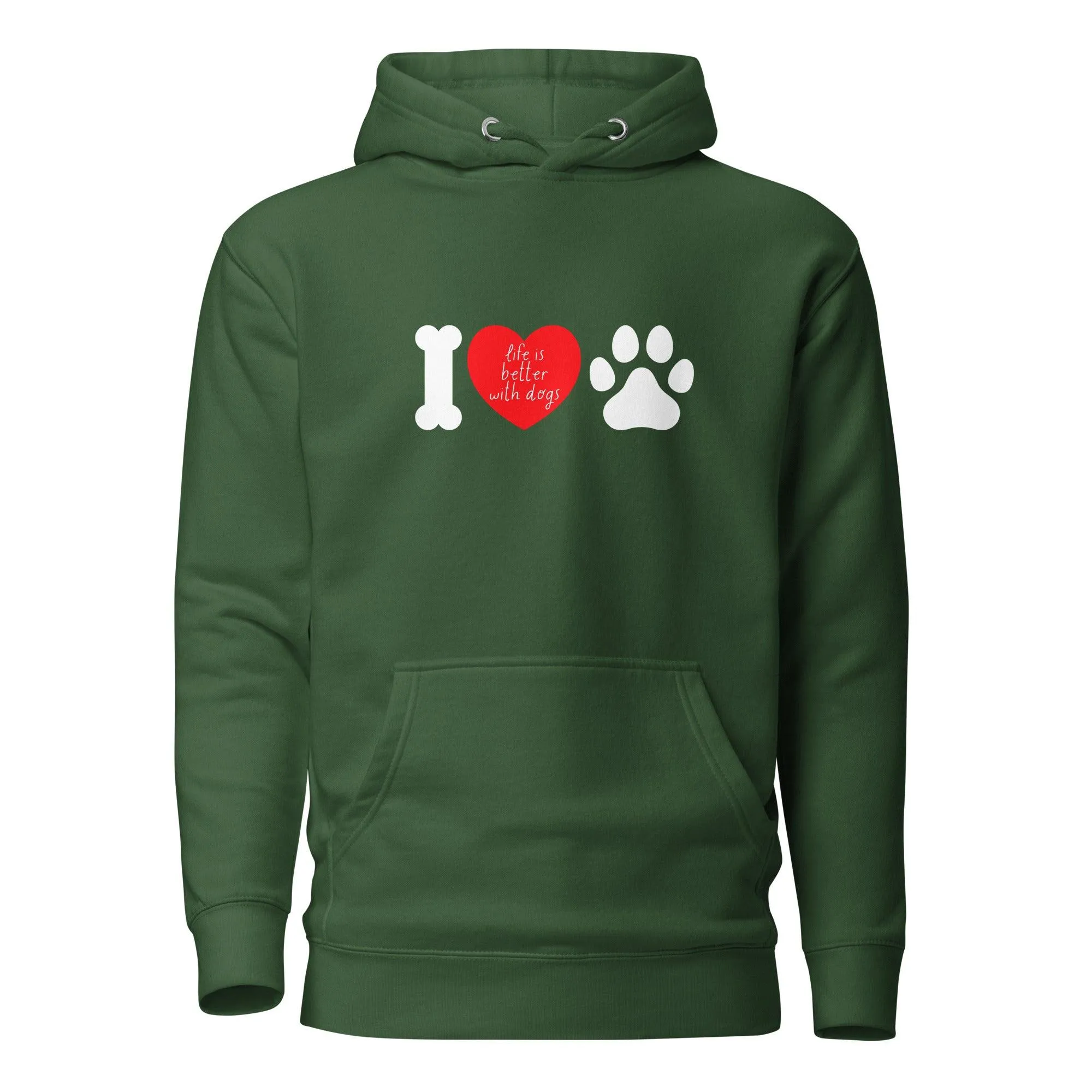 Dog Lover Premium Cotton Hoodie, Life Is Better With Dogs