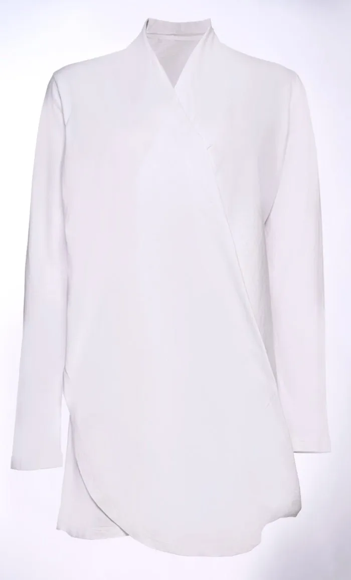 Draped in Style: Fashion-Forward White Tunic - Final Sale