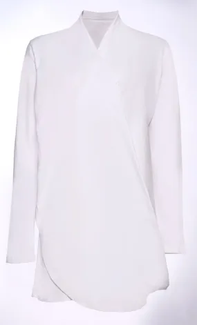 Draped in Style: Fashion-Forward White Tunic - Final Sale