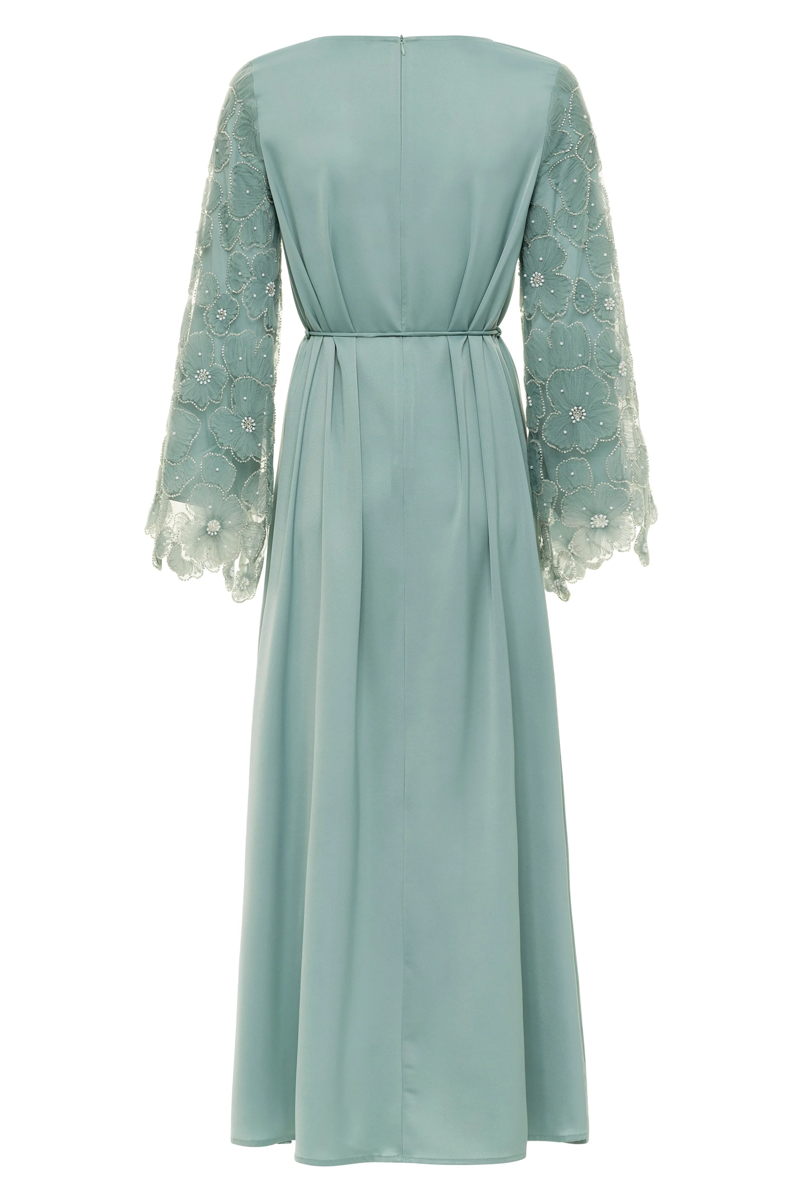 Elara Petal Maxi Dress - Mint Blue