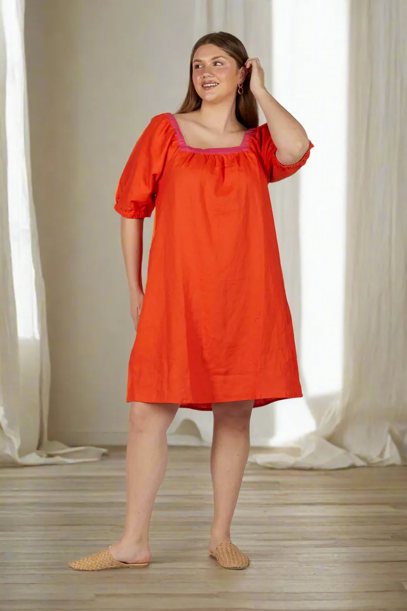 Elle Linen Tunic Dress in Sunburst