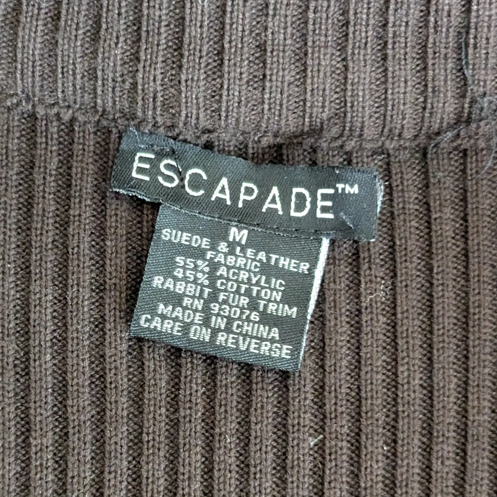 Escapade Suede Ribbed Cardigan Size Medium