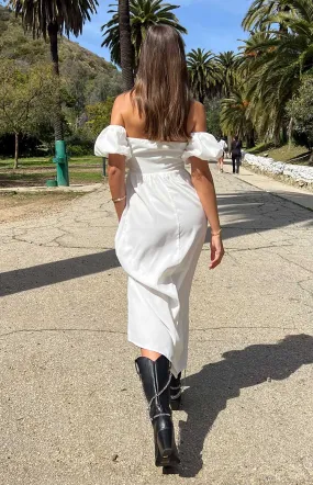 Evander White Off The Shoulder Maxi Dress