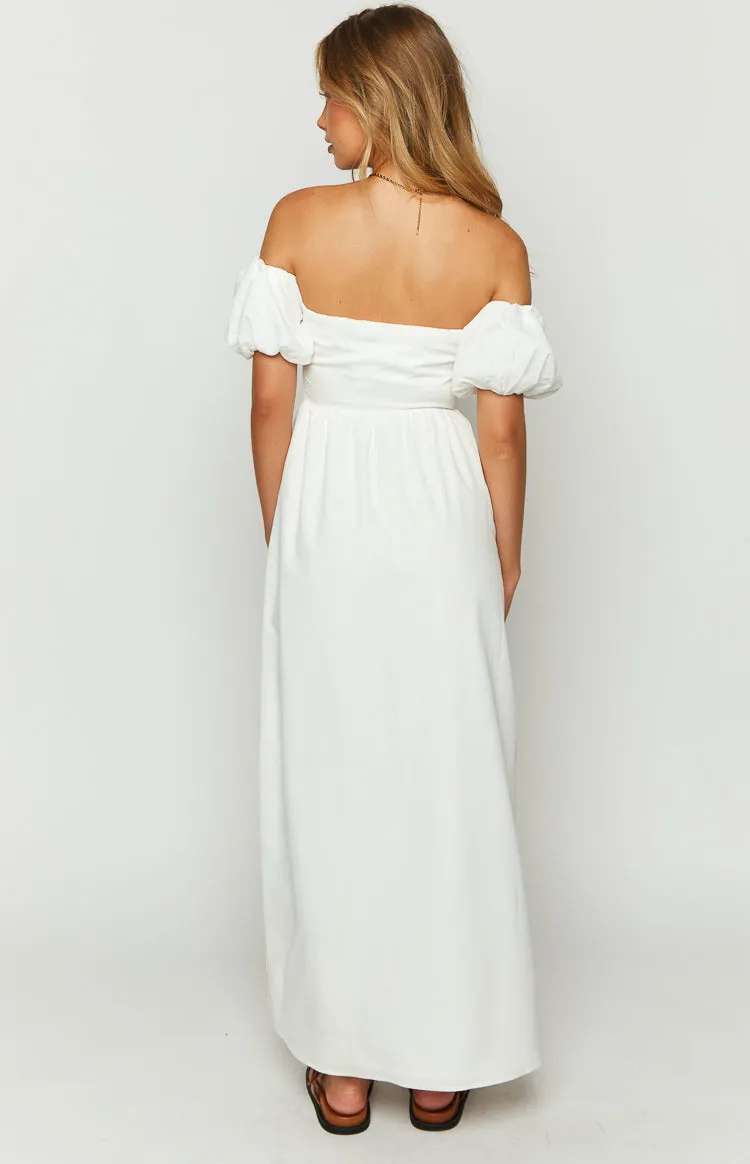 Evander White Off The Shoulder Maxi Dress