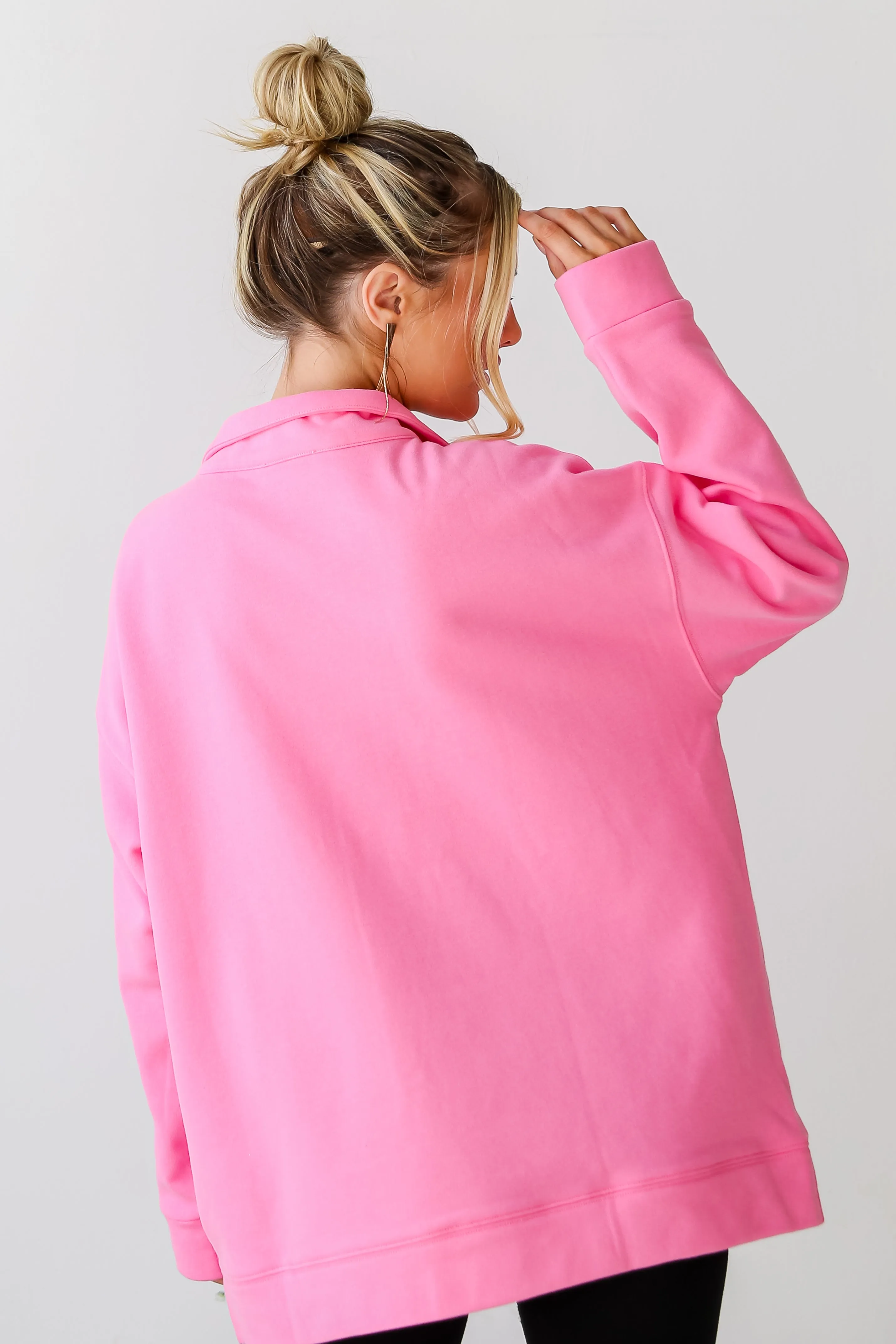 FINAL SALE - Love To Chill Oversized Fleece Quarter Zip Pullover